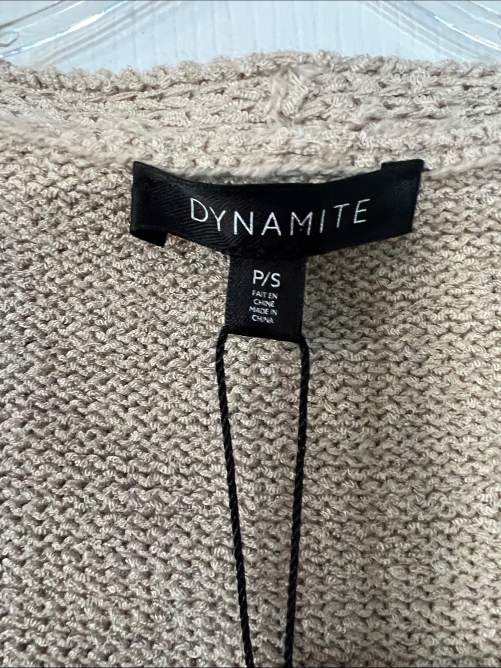 Dynamite Beige V-Neck Knit Vest - Picture 2 of 5